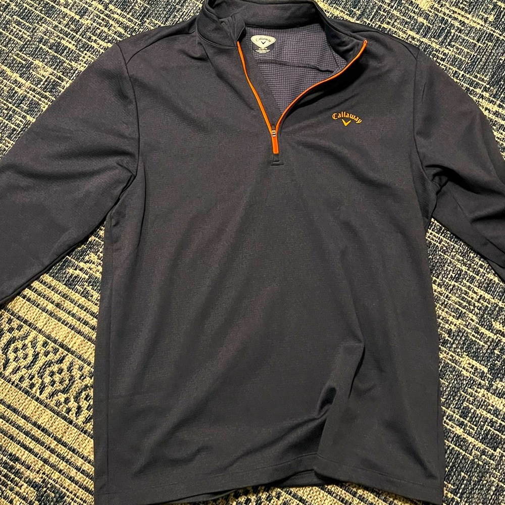 Callaway golf 1/4 zip, size xl, in great shape, dark grey and orange
